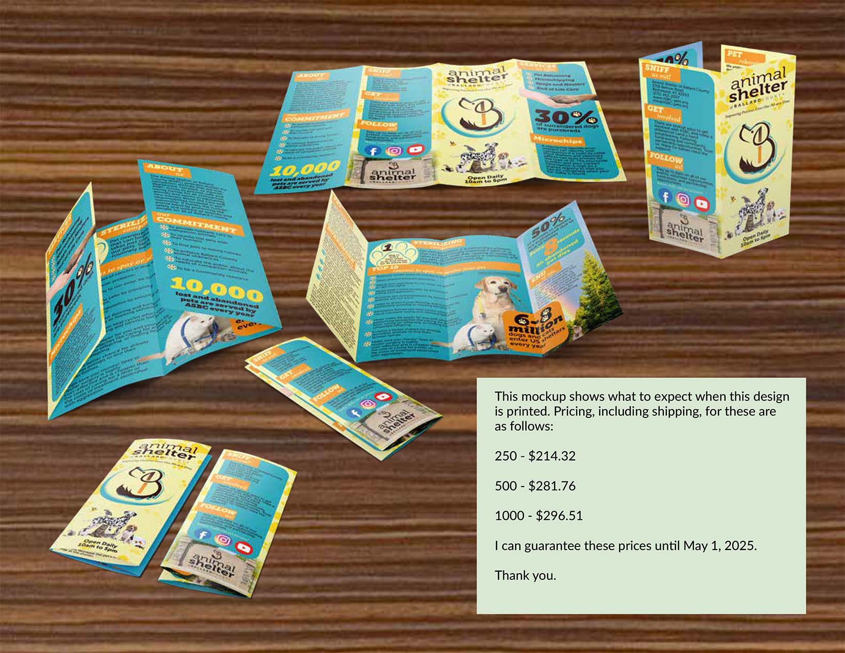 Brochure for an animal rescue